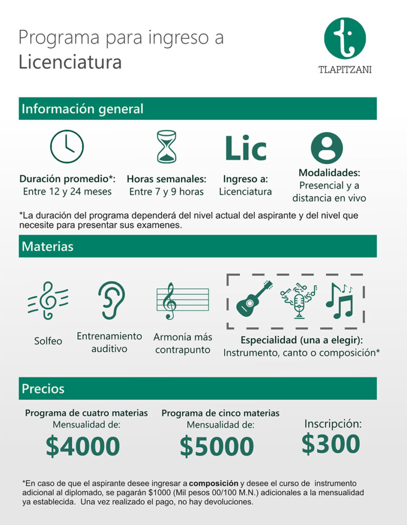 post 1 4 diplomado licenciatura Profesionales en Enseñanza Musical. Impartimos cursos para el ingreso al Conservatorio Nacional de Música, Escuela Superior de Música, FAM y Ollin Yoliztli.